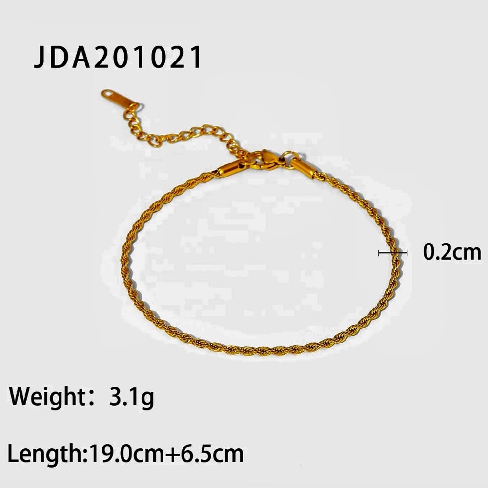 Minimalist Gold Rope Chain Anklet - Picture 3 of 3